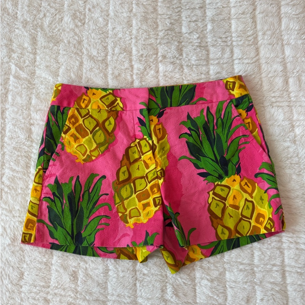 Trina Turk 🍍 High Waist Pink & Pineapple Shorts